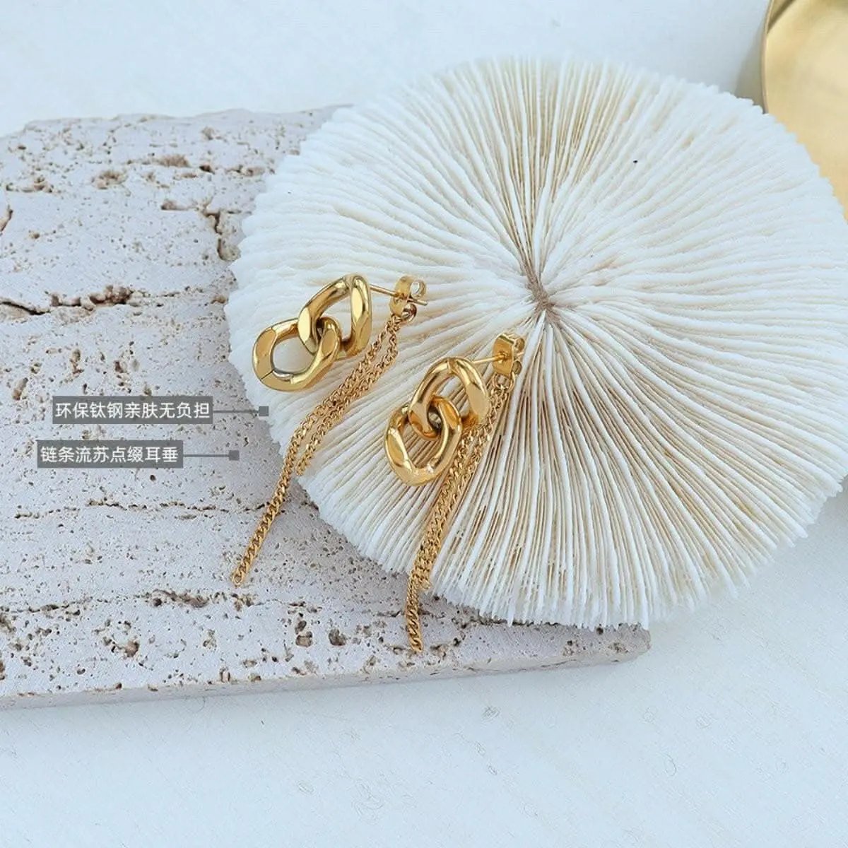 Elegant titanium steel earrings - Love Salve